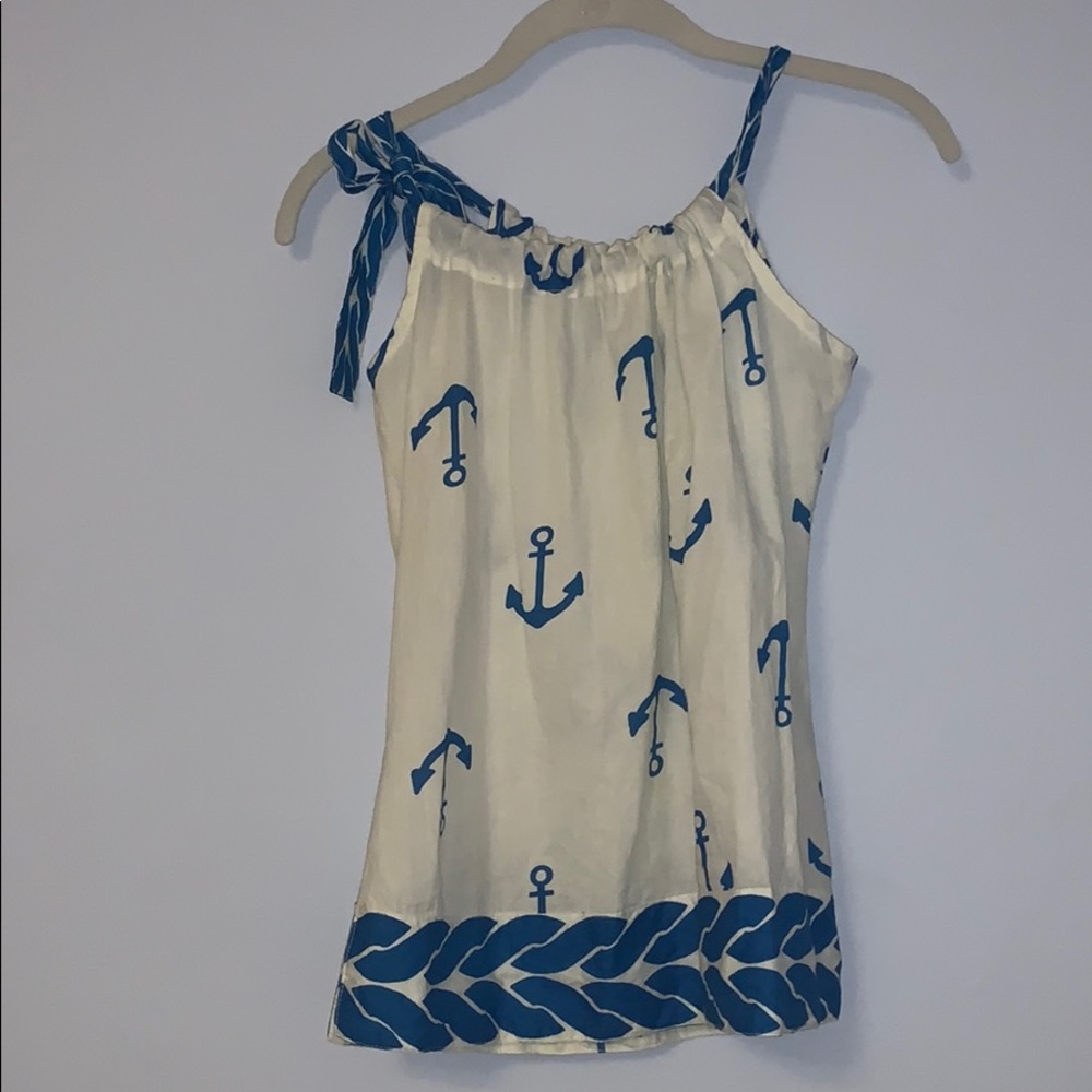 Blue and White Kids Anchor Top